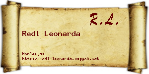 Redl Leonarda névjegykártya